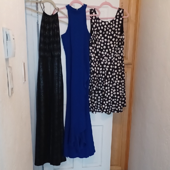 DKNY Black, Blue, and Black & White Maxi Dresses - Picture 1 of 10